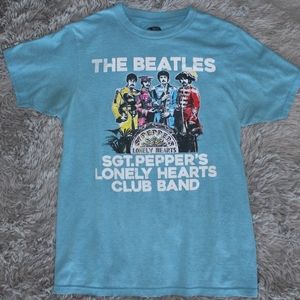 The Beatles Graphic Tee Small Baby Blue